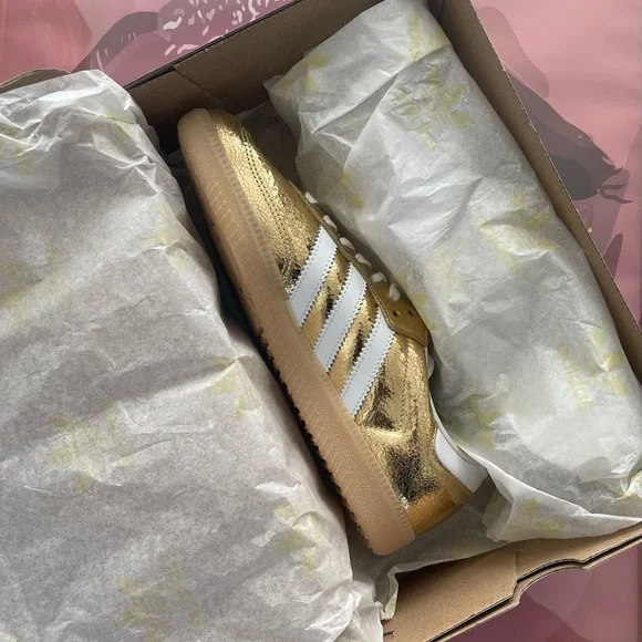 Adidas Women's Gold Samba Sneakers - Picture 3 of 6